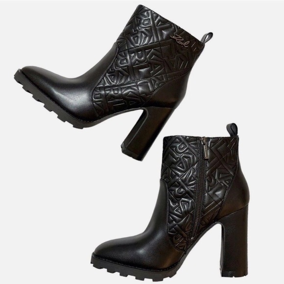 Karl Lagerfeld Paris Petria Black Ankle Boots New Size 11 NWOB - Picture 1 of 5